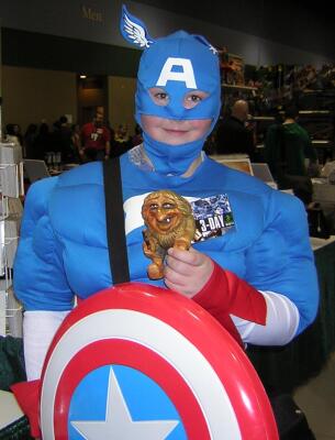 Torvald with Captain America